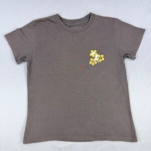 Baseballism Floral Baseball Youth Small Brown Short Sleeve‎ Graphic Tee Shirt